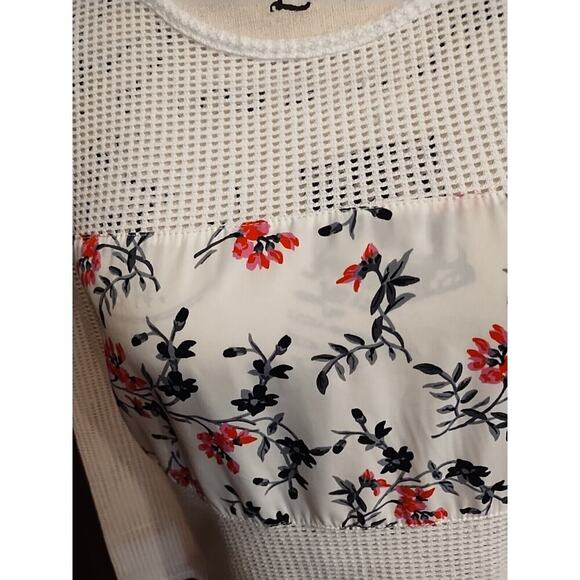 Honey Punch Size Medium Blue White Pink Mesh Button Back Top Cottagecore Fairy - Picture 2 of 5